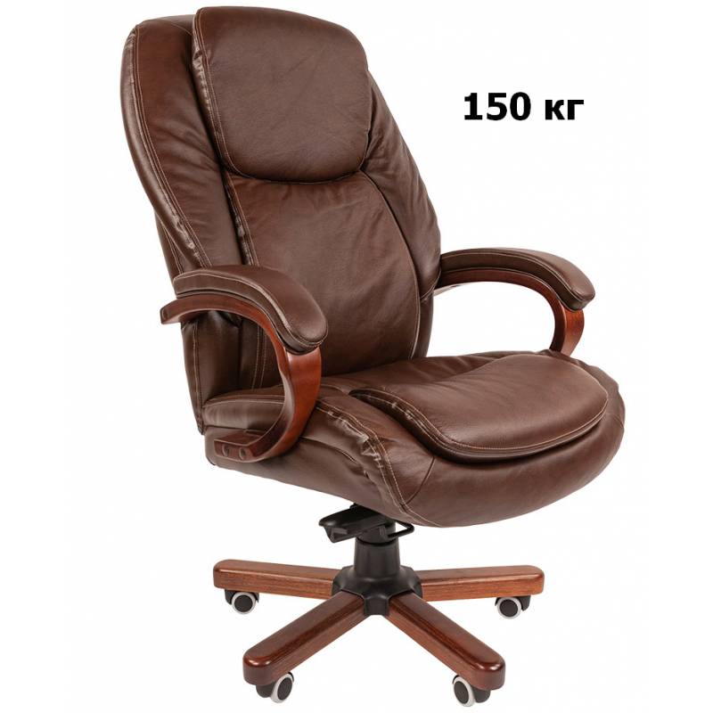 Кресло руководителя Сhairman 408, кожа+PU, коричневое главное фото