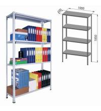Стеллаж металлический ПРАКТИК "MS", 1850х1000х400 мм, 4 полки, MS 185/100х40/4