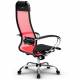 Эргономичное кресло руководителя Метта комплект 4 черно-красное ch. Фото товара с разных ракурсов.