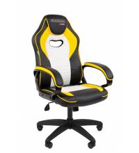 Игровое кресло Chairman Game 16 Россия экокожа черный/желтый/белый